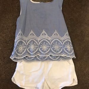 Girls tank and linen shorts